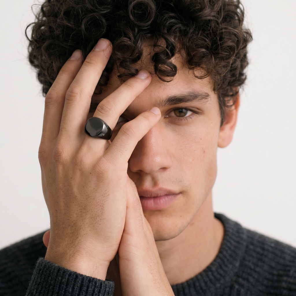 Classic Black Circle Ring