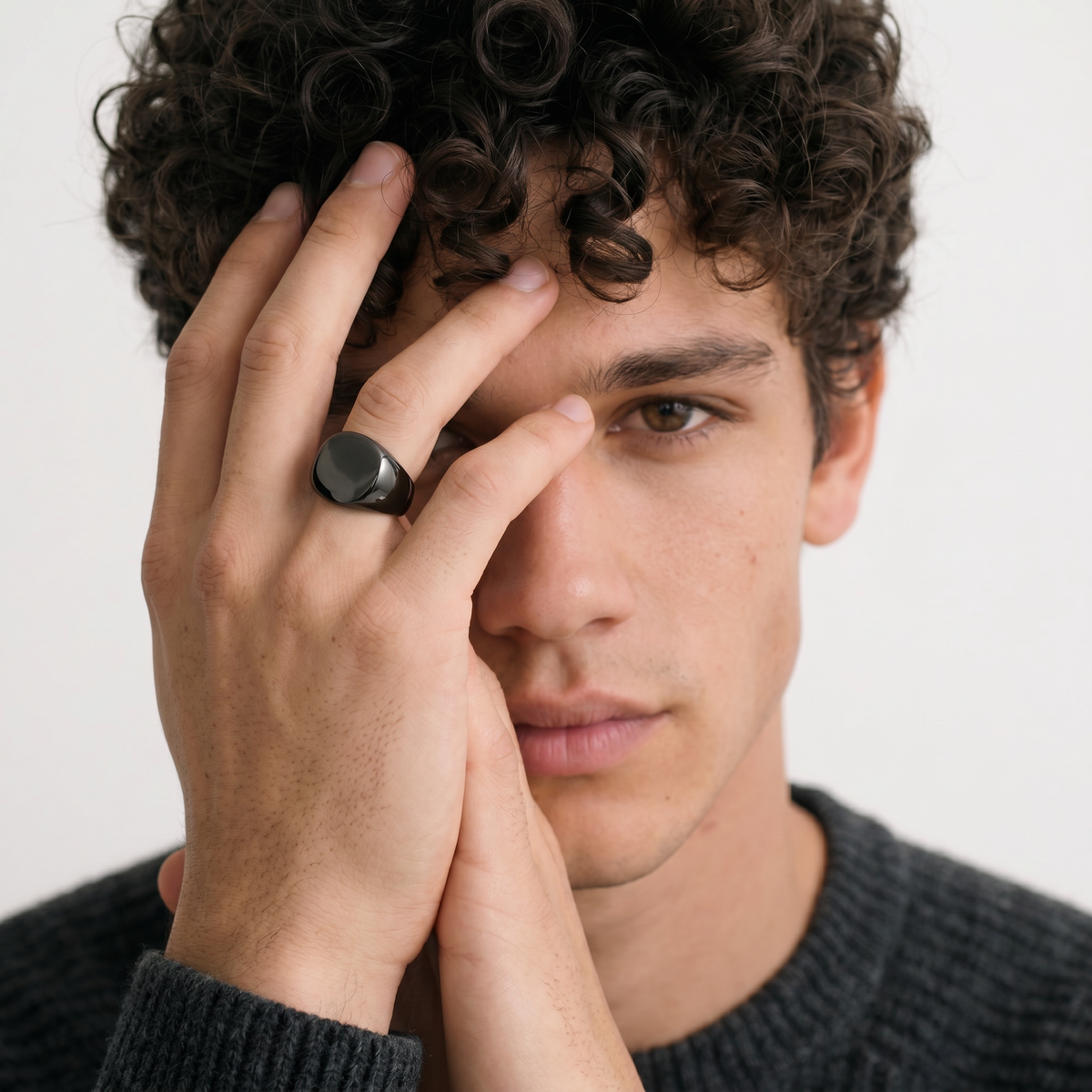 Classic Black Circle Ring