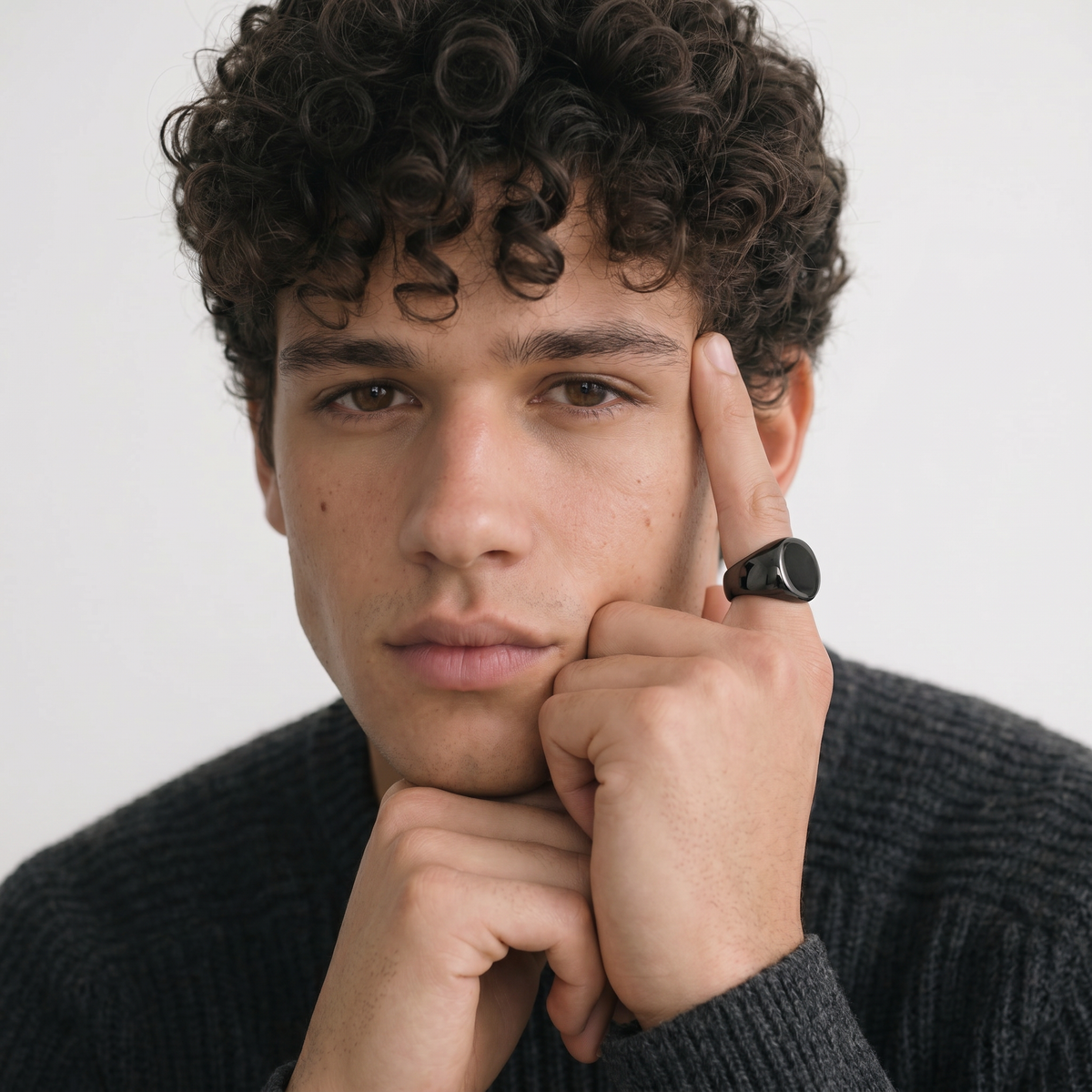 Classic Black Circle Ring