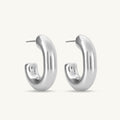 Modern Halo Earrings | Silver