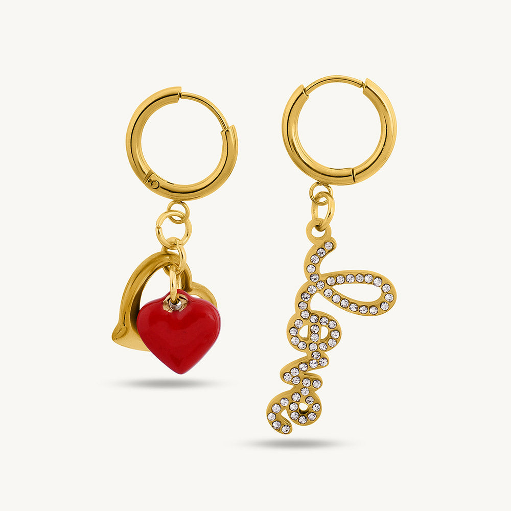 Love Dose Mismatch Heart Drop Earrings