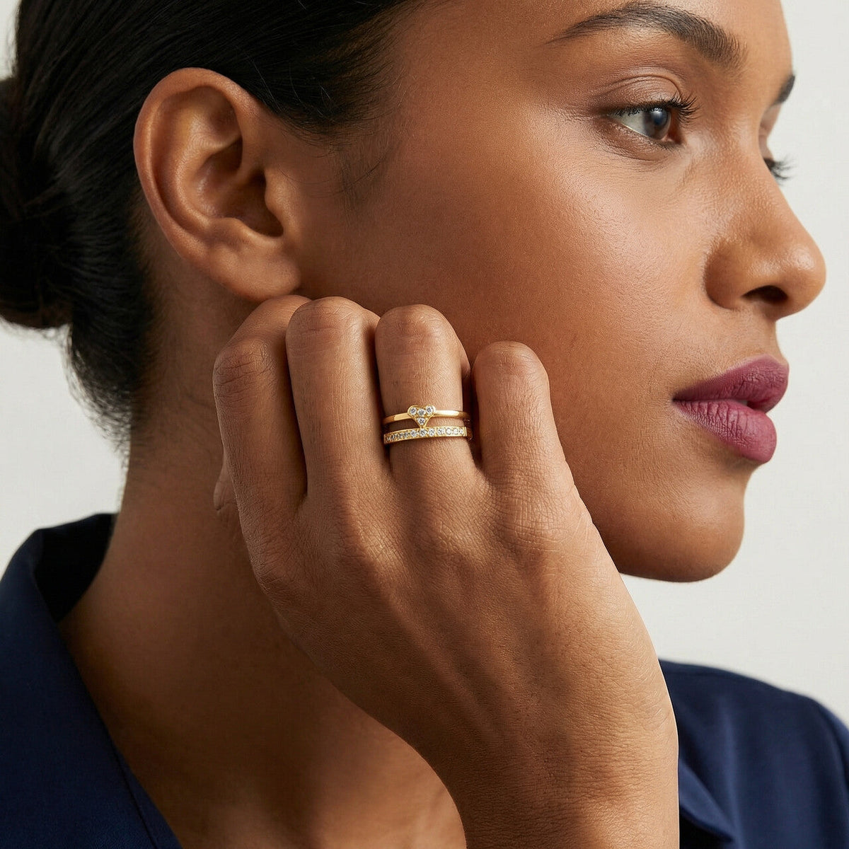 Subtle Shine Heart Ring