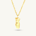 Golden Muse Abstract Pendant Necklace