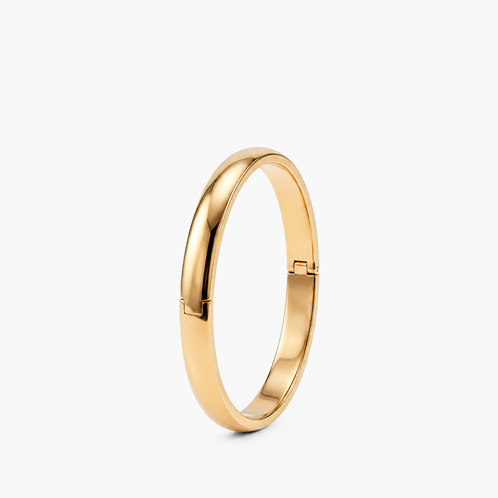 Plain Gold Bangle Bracelet - 7 mm