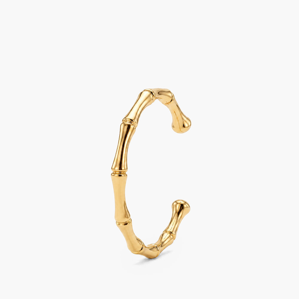 Gold Bamboo Cuff Bracelet
