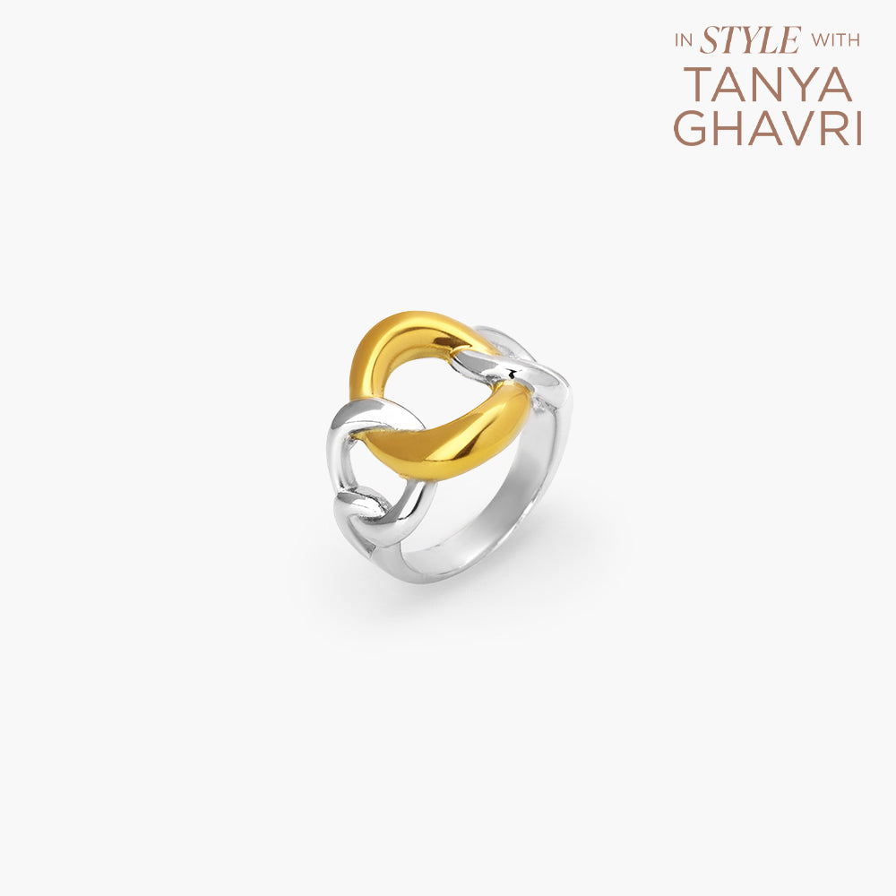 Bold Interlock Dual Tone Ring