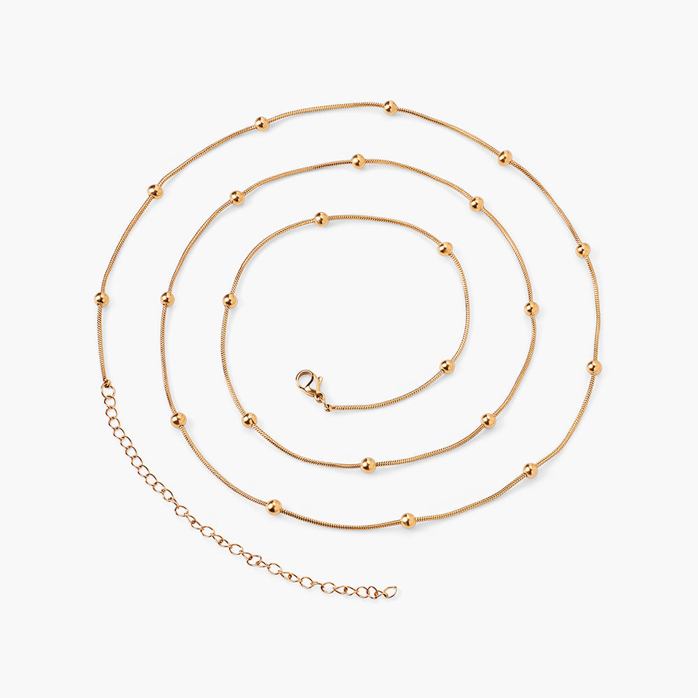 Delicate Bead Accent Waist Chain